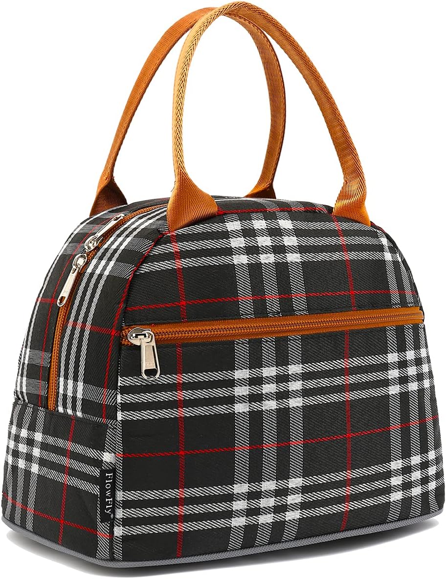 FlowFly Insulated Lunch Cooler Bag - Tote Bag Organizer for Women/Men, Black - Colors B