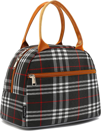 FlowFly Insulated Lunch Cooler Bag - Tote Bag Organizer for Women/Men, Black - Colors B
