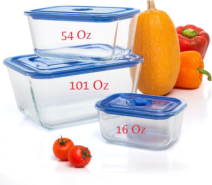 Moss and Stone Rectangular Borosilicate Glass Meal Food Containers - Prep Food Storage Containers Airtight - Snap Locking Lids – Microwave, Oven, Freezer, Dishwasher Safe – with 2 Compartment 2 Pack
