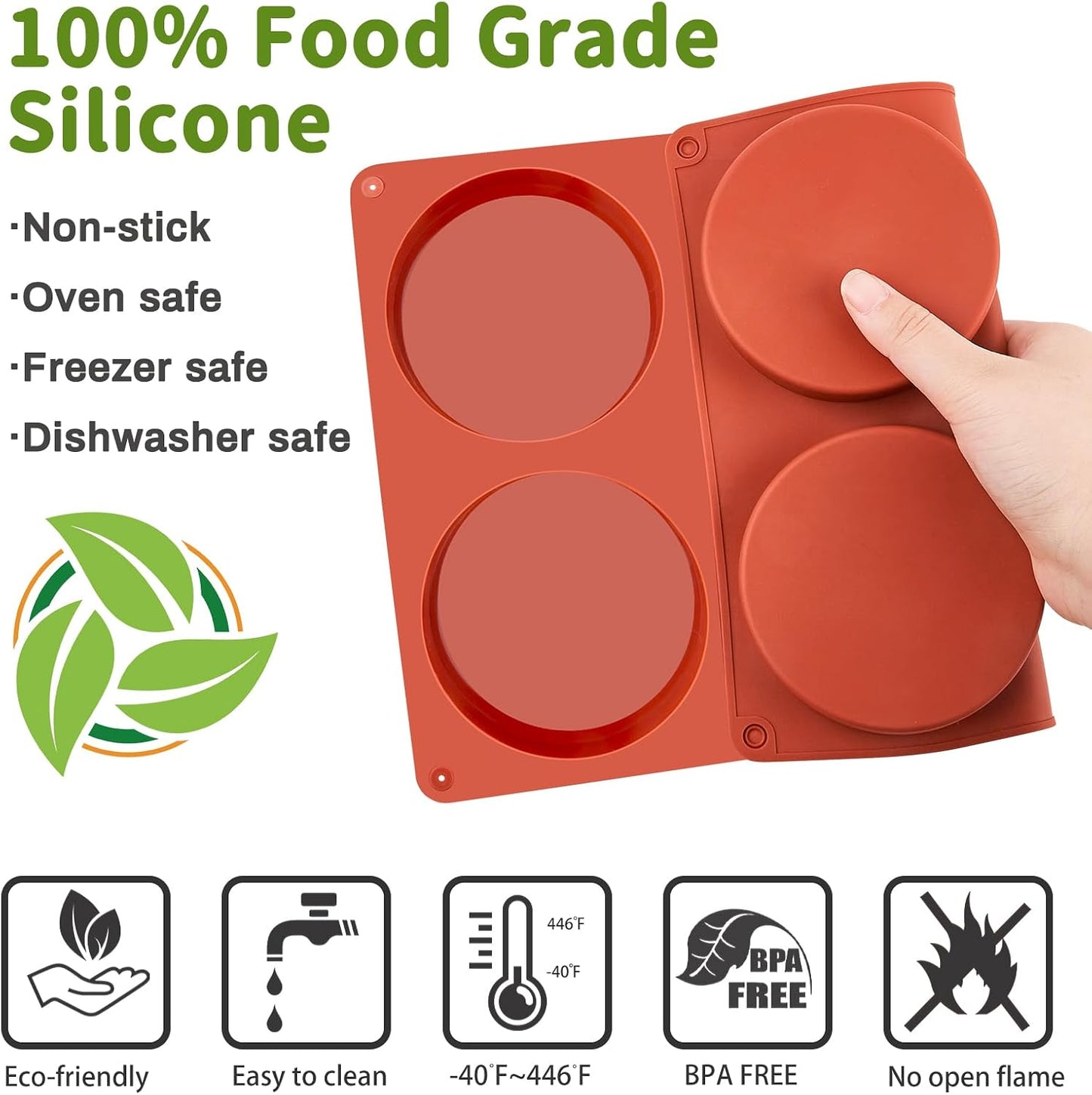JOERSH 2-PK Air Fryer Egg Mold, 4 Cups Silicone Air Fryer Baking Pan Non-Stick for Egg Bites, Cupcake, Muffin, Tart, Frittata, Quiche
