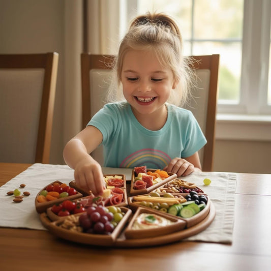 Decorative Wooden Puzzle Serving Tray, Entertainment Platter for Food and Drinks, Unique Fun Design(11.8in*11.8in)