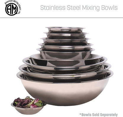 American Metalcraft 16" Stainless Steel Mixing Bowl - 13-Quart Durable Metal Bowls for Mixing, Large Stainless Steel Bowl