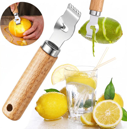 Ouligay Lemon Zester, Channel Knife, Peeler, Stainless Steel Bartender Accessories for Cocktail Garnish, Citrus Orange and Lemon Peeler - Bar Accessories for Home