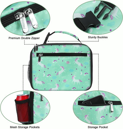 Kids Lunch Box for Boys Girls Lunch Bag Insulated Durable Lunchbox Children Lunch Tote Bag for School Black