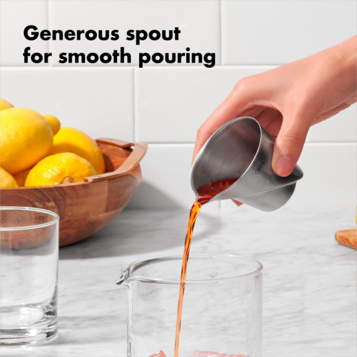 OXO Steel Angled Measuring Jigger - Stainless Finish