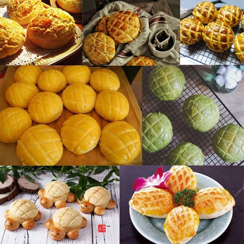 Lattice Press Pineapple Bun Molds Round Pattern Cookies Press Mould Plastic Pastry Bread Cake Molds Baking Tools