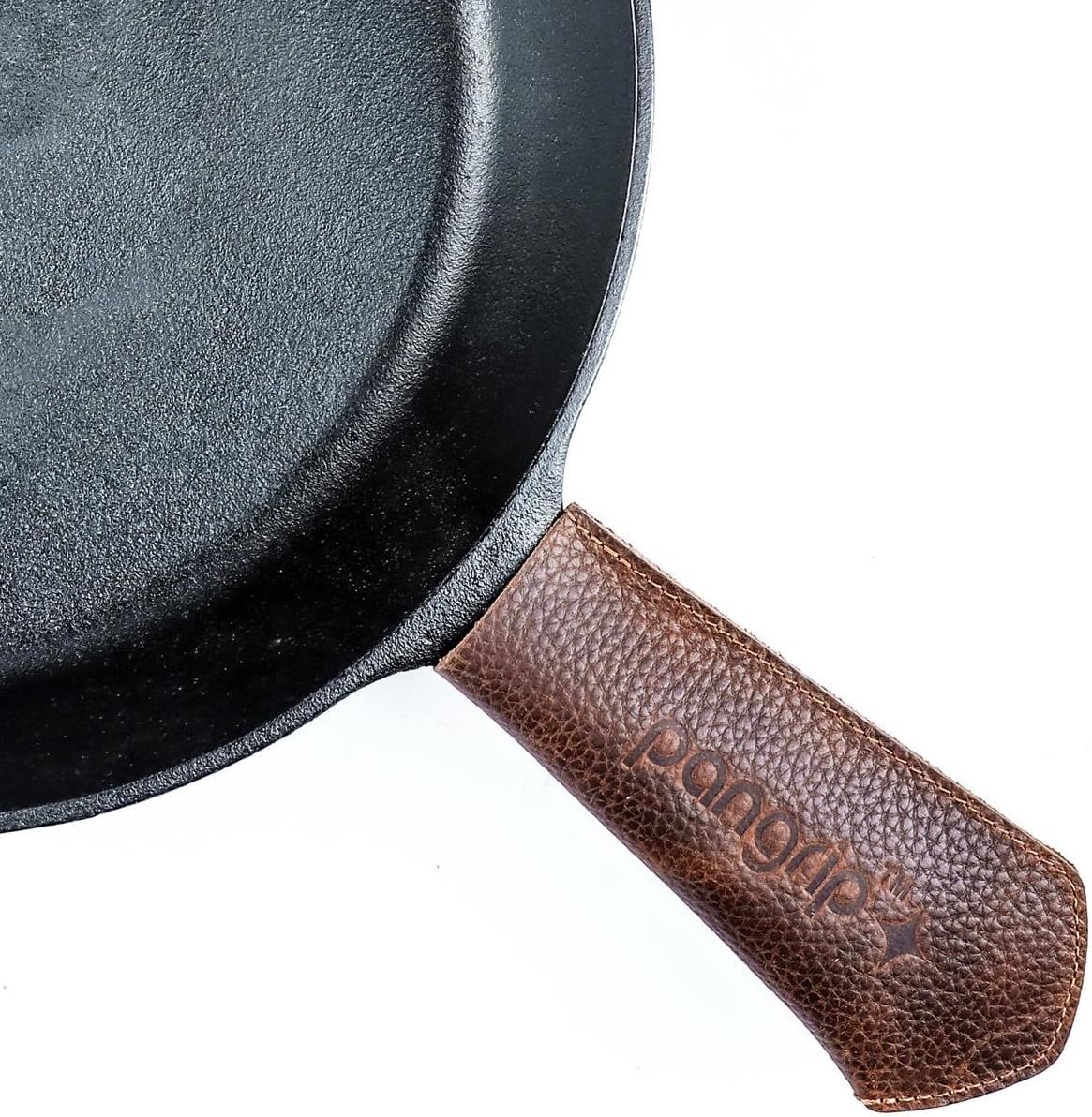 Cast Iron Handle Cover, Set of 2 - Extra Thick Leather Heat Resistant Handle Cover for Cast Iron Skillets, Hot Pan Handle Cover, Cast Iron Handle Sleeve