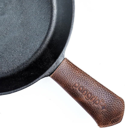 Cast Iron Handle Cover, Set of 2 - Extra Thick Leather Heat Resistant Handle Cover for Cast Iron Skillets, Hot Pan Handle Cover, Cast Iron Handle Sleeve
