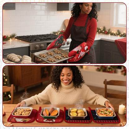 SiliFine 12 Pcs Fall Pumpkin Kitchen Towels Oven Mitts Pot Holders Set