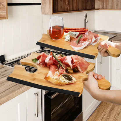 ZAVOOS 3 Pack Christmas Charcuterie Boards, Bamboo Apple Shaped Serving Board with Handle for Party, Large Cutting Board Set Christmas Serving Platters for Cheese, Pizza, Meat, Housewarming Gift