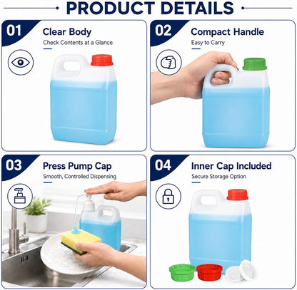 2 Pack 1 Gallon Graduated Jugs with Pumps and Measuring Caps