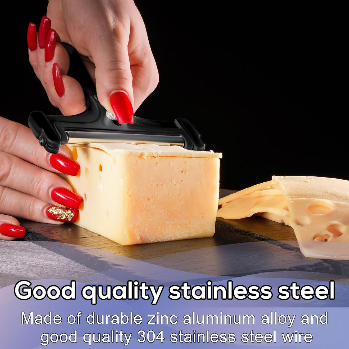 Stainless Steel Wire Cheese Slicer, Handheld Cheese Cutter