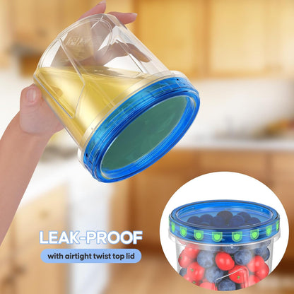 10 Pack-32 OZ Freezer Storage Containers, Small Plastic Food Storage Containers with Twist Top Lids, BPA Free and Reusable Meal Prep Containers Microwave/Dishwasher Safe