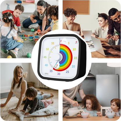 Yunbaoit Rainbow Visual Timer for Kids, 60-min Countdown Timer, Blue