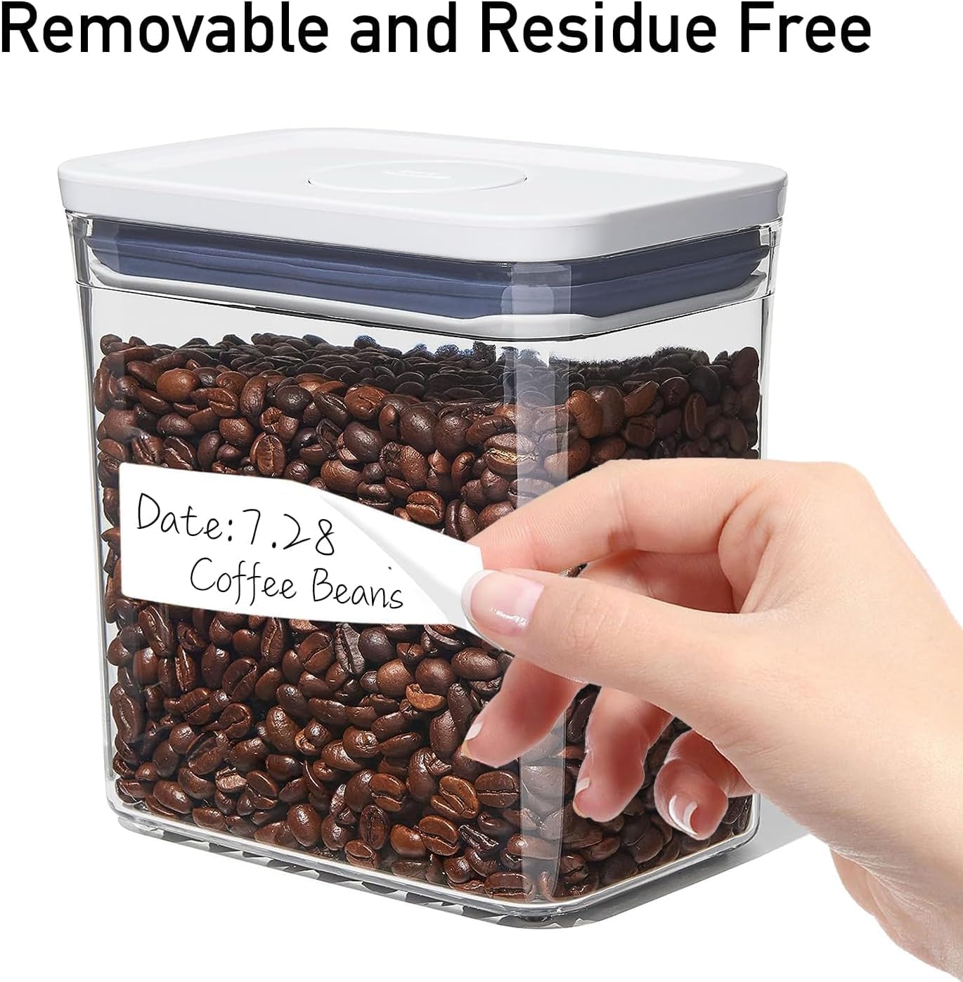500 Blank Removable Freezer Labels 2.54cm x 5.08cm Waterproof and Oil Resistant Food Containers Jars Pantry Organizer(1 Rolle)