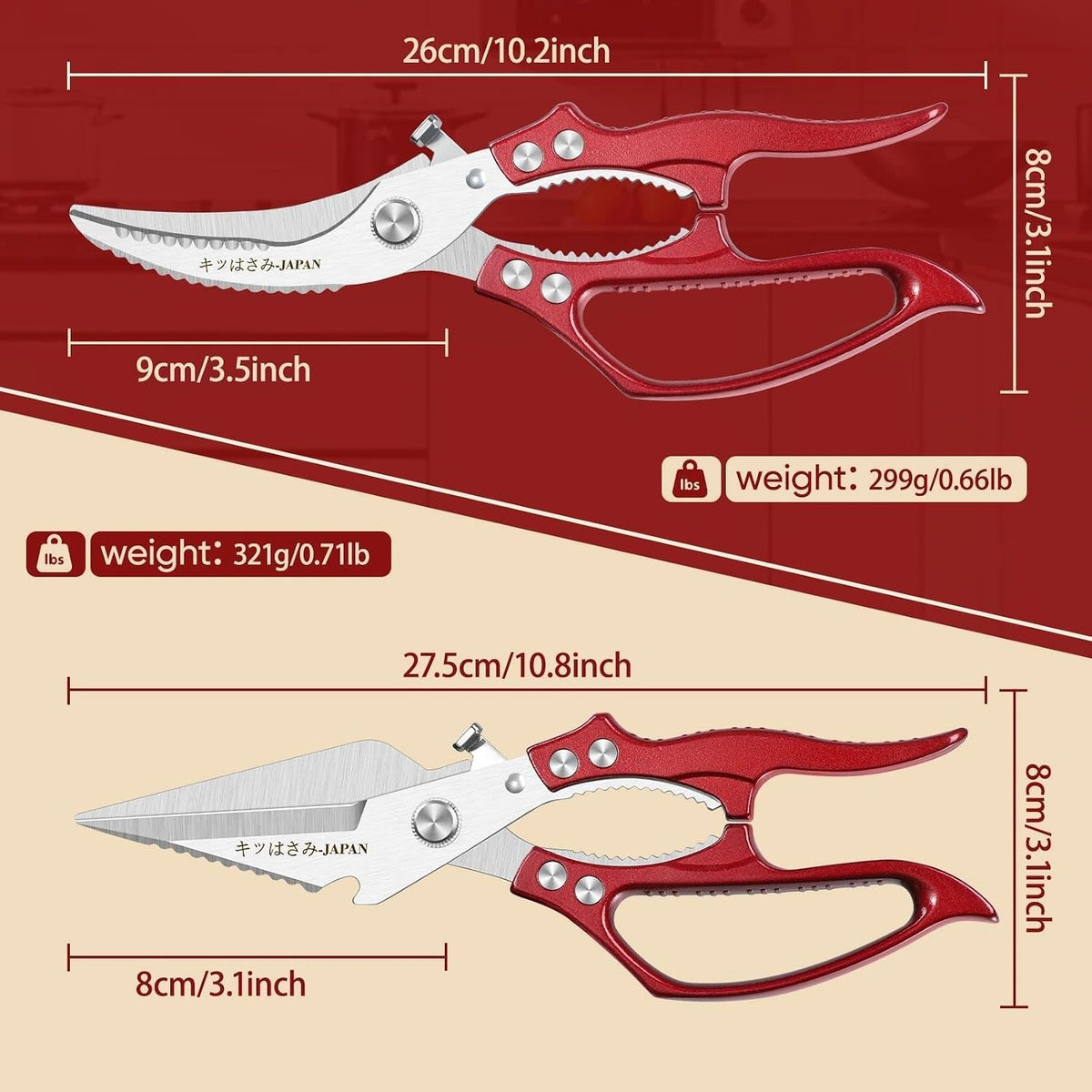 Freelander Kitchen Scissors Set - All Purpose Heavy Duty Poultry Shears