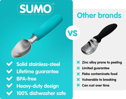 SUMO Stainless Steel Ice Cream Scoop with Ergonomic Handle - Green