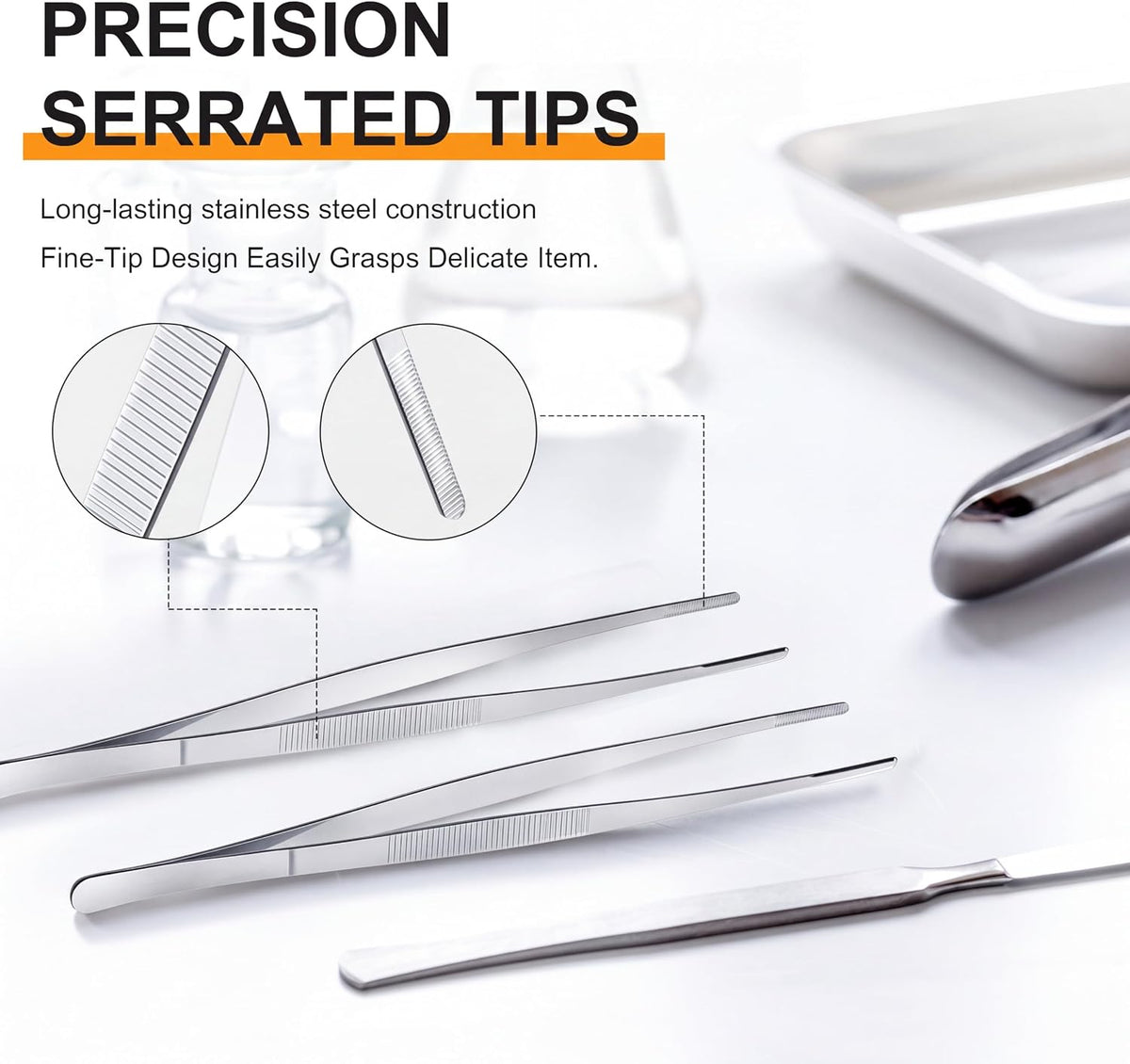 Yaomiao 12 Inch Cooking Tweezers Bar Kitchen Tongs, Silver