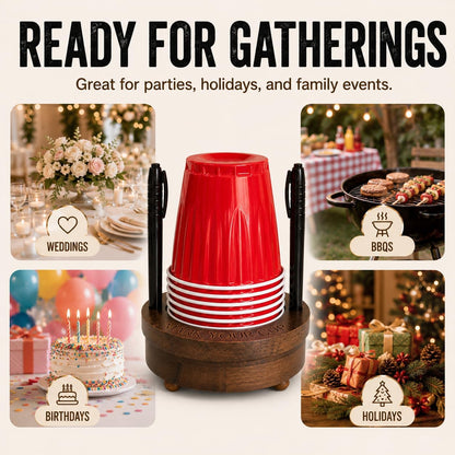 Party Cup Holder for 3-4" Cups - Hosting Essential to Prevent Mix-Ups & Reduce Waste - Sturdy Drink Organizer with Rubber Feet for Birthdays, BBQs, & Holiday Gatherings (Cups & Markers Not Included)