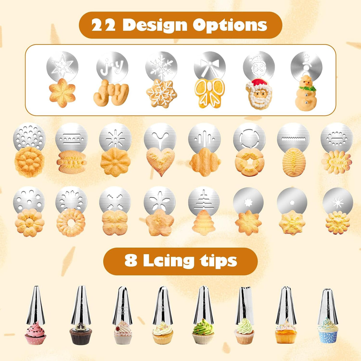 Cookie Press Gun Kit,35pcs Christmas Spritz Cookie Press
