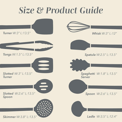COOK WITH COLOR Silicone Cooking Utensils, Kitchen Utensil Set, Easy to Clean Silicone Kitchen Utensils, Cooking Utensils for Nonstick Cookware, Kitchen Gadgets Set, 38 Piece, Mint