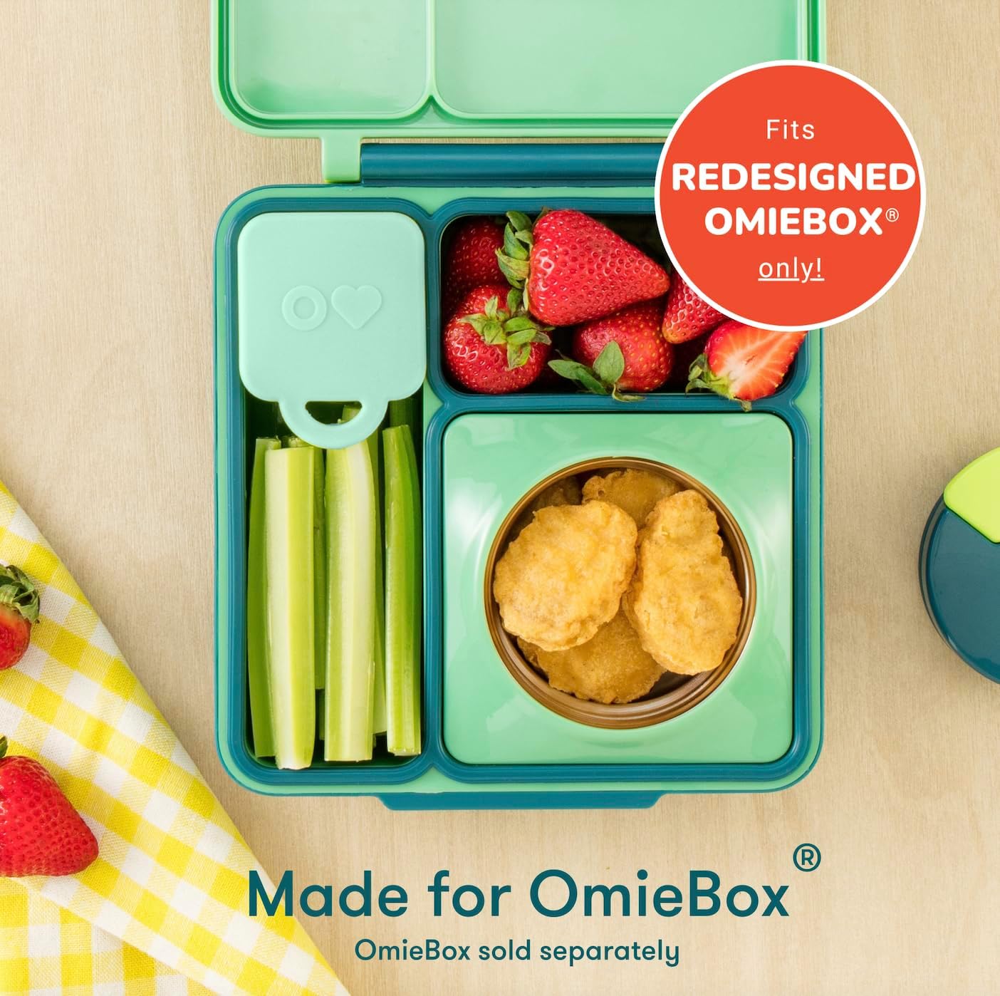 OmieBox (2 pack) Leakproof Dips Containers To Go, Salad Dressing Container, Condiment Container with Lids - Food Safe Silicone - 4 ounces (Blue/Lime)