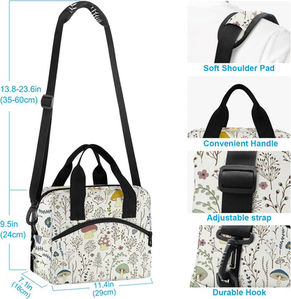 Colorful Leopard Insulated Lunch Bag Rainbow Animals Skin Print Reusable Cooler Lunch Tote Box with Shoulder Strap for Work Picnic School Beach