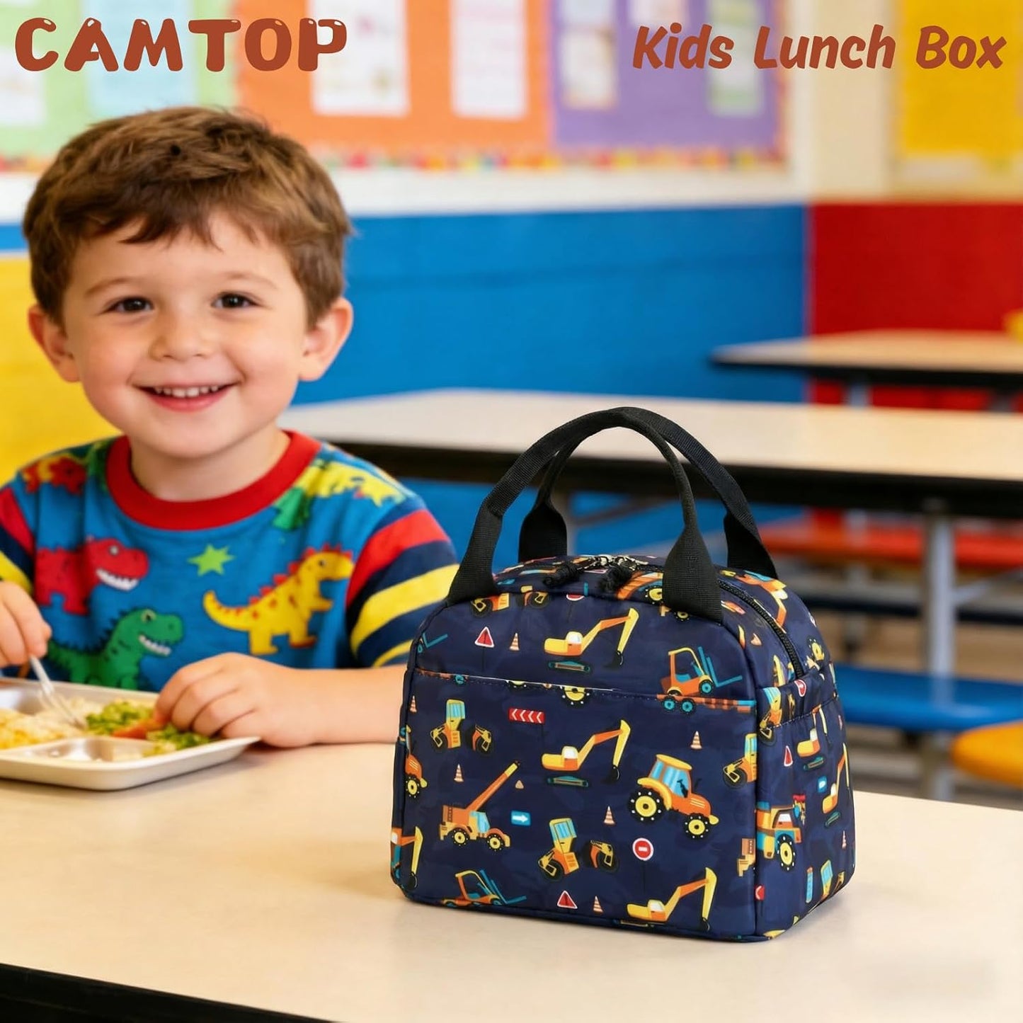 CAMTOP kids lunch bag Cute Insulated lunch box for Boys & Girls Leakproof loncheras for school