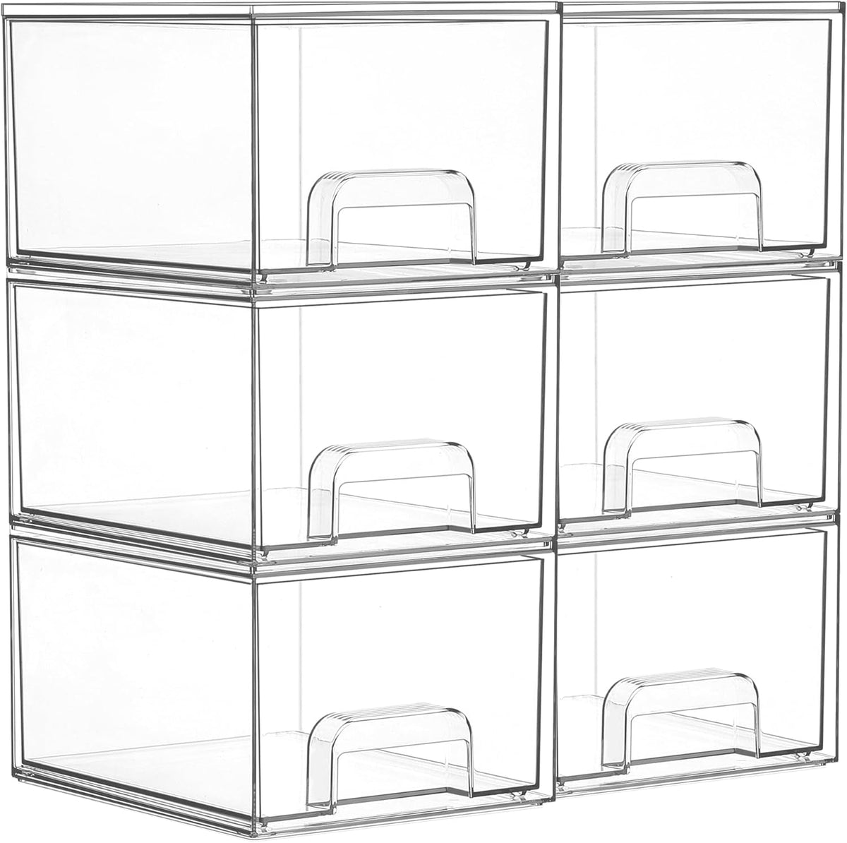 Vtopmart 10 Pack Small Clear Stackable Storage Drawers, Acrylic Bathroom Makeup Organizer, Plastic Storage Bins For Vanity, Undersink, Kitchen Cabinets, Pantry, Home Organization