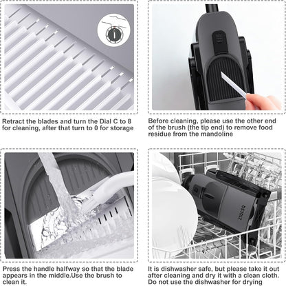 7-in-1 Safe Mandoline Slicer for Kitchen, Vegetable Slicer with Container