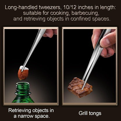 Aniso 6 Inches Stainless Steel garden tweezers | Precision Serrated, Non-slip handle For Hand-Made，succulent，Pick up an ice cube Kitchen and Dining Room