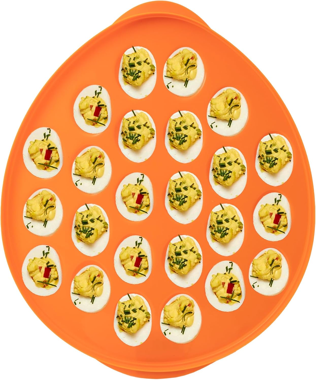 KOLORAE Reusable Deviled Egg Tray Carrier Serving Platter with Lid, Holds 2 Dozen Eggs, Great for Parties, Celebration Entertaining, Easter