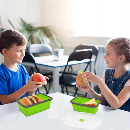 Guyuyii 4 Pack Space-Saving Collapsible Food Storage Containers with Lids | 12/17/27/40 oz Food-Grade Silicone Set for RV, Camping, Meal Prep, Small Kitchens - Microwave/Freezer/Dishwasher Safe