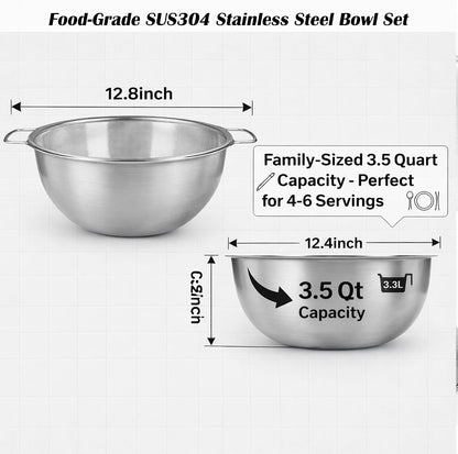 18/8 Stainless Steel Colander with Mixing Bowl, 1.5QT