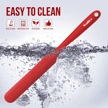 Walfos 600°F High Heat Resistant Silicone Spatula Set of 5- Food Grade Rubber Spatula Set for Baking Cooking & Mixing - BPA Free, Non Stick and Dishwasher Safe,black