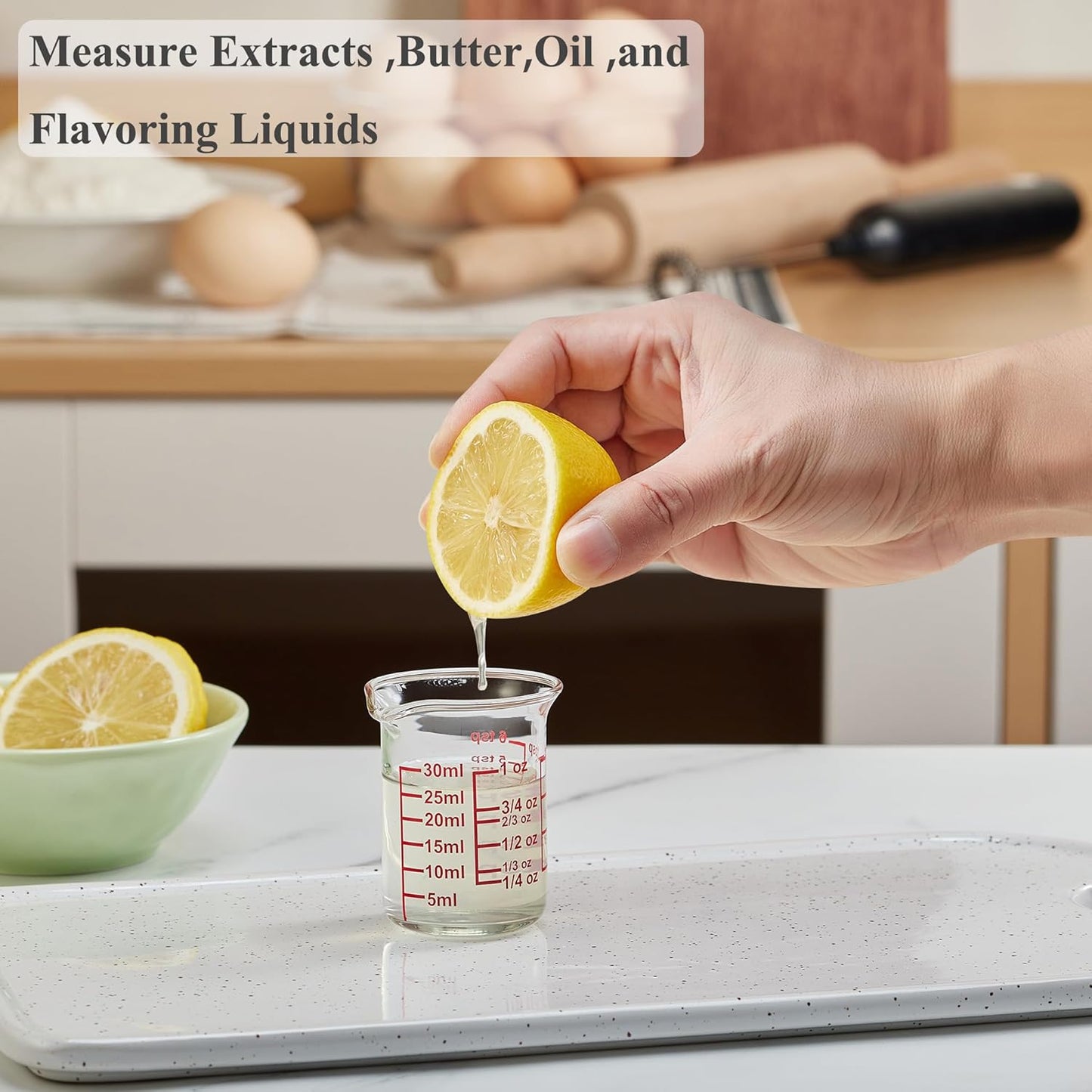 3 Piece Glass Measuring Cup Set, Includes 1/2-Cup, 1-Cup, and 2-Cup High Borosilicate Glasss Liquid Measuring Cups, Dishwasher, Freezer, Microwave, and Preheated Oven Safe, Essential Kitchen Tools
