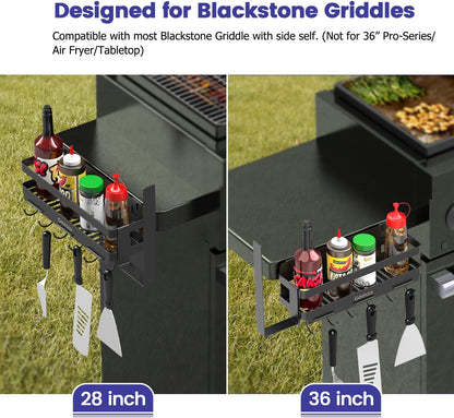 Geesta Upgraded Griddle Caddy for Blackstone 28"/36" Griddles/Weber Grill/Prep Cart, BBQ Grill Accessories Space Saver with Magnetic Tool Holder & Paper Towel Holder