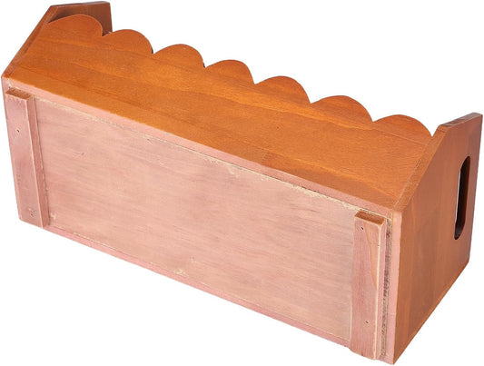 Rustic Wooden Pantry Storage Bin with Ergonomic Handles and Open Front Design, Handheld Kitchen Basket for Potatoes, Vegetables, 13.19x6.50x5.51in, for Desk or Kitchen