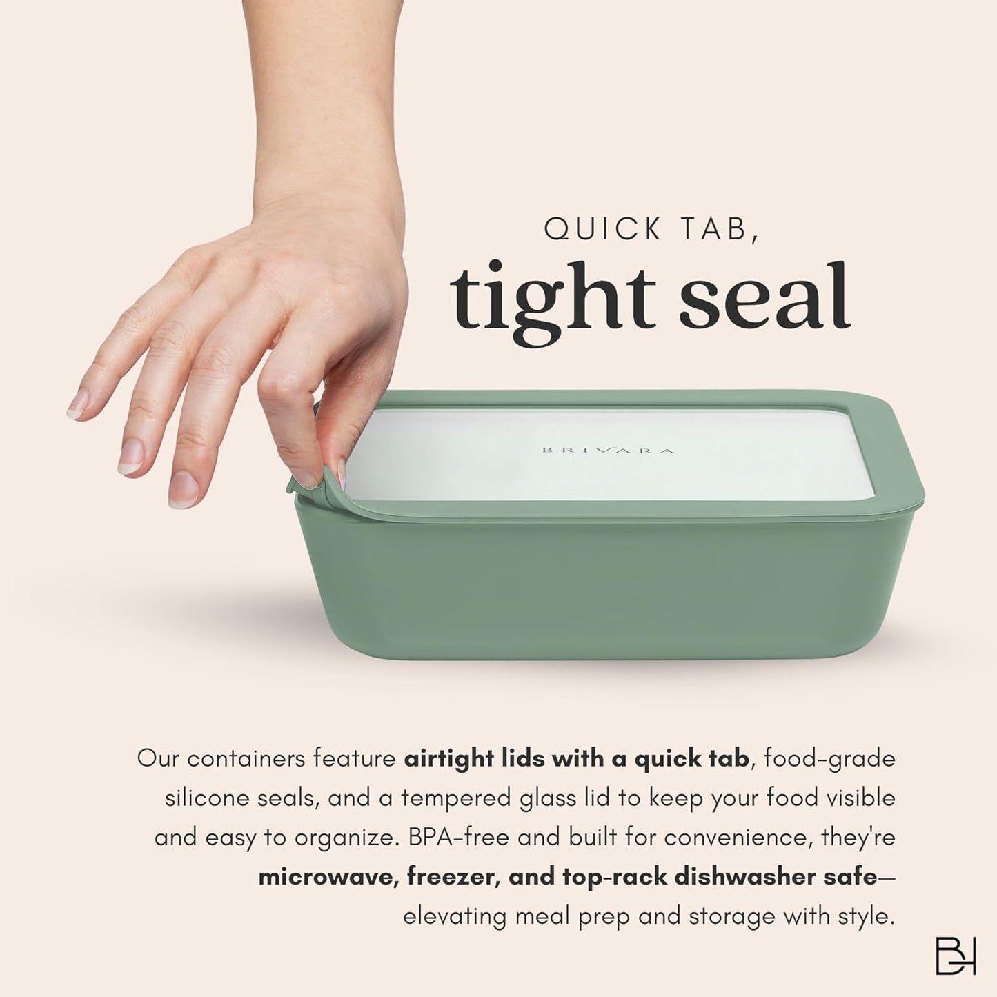 Ceramic Coated Glass Food Storage Container | No PTFE, PFOA, PFAS, and BPA | Reusable Non Toxic Meal Prep Container with Glass Lid | Easy To Store | 3 Cup Rectangle [Onyx]