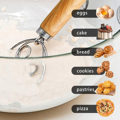 TEEVEA Danish Dough Whisk, Stainless Steel for Sourdough Bread