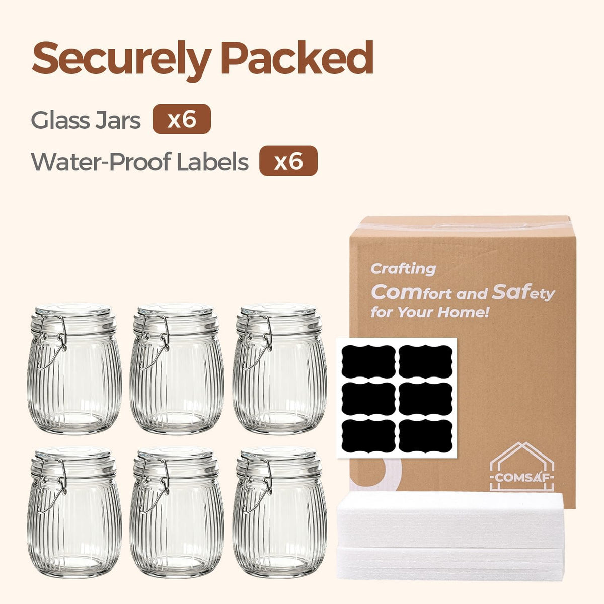 ComSaf Glass Pantry Jars with Airtight Lids 0.7 Gallon 2 Pack Wide Mouth | Flour sugar rice, Sourdough pickling, Pantry organization, Scoop included, Baking supplies, Bulk food storage, Large capacity