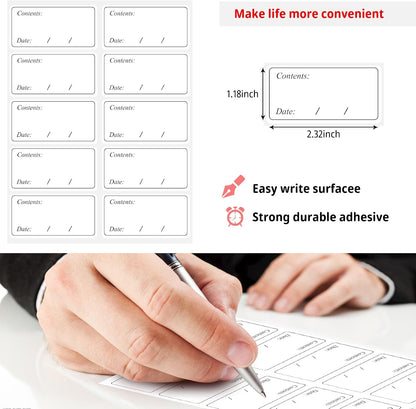 200 Pcs Freezer Labels Easy Peel Off, Food Labels Stickers, No Sticky Residue Refrigerator Date Labels Stickers (Black)