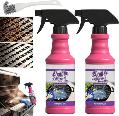 Fast-Acting Heavy-Duty Grill Degreaser Spray, BBQ Cleaner for Grates and Smoker, 120 MLAdvanced Grease Dissolver and Stain Remover for Grills Grates Burners Drip Trays (1PCS)