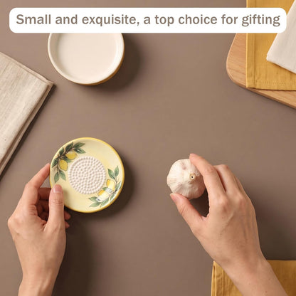 ElevateTech Ceramic Garlic Grater Plate Kitchen Grater Utensil Set
