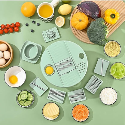 Salad Spinner Large, Lettuce Spinner with 5 Blade Slicer, 5.5 Qt Vegetable Wash Bowl, Fruits & Herb Lettuce Dryer with Egg Yolk Strainer for Efficient Salad Preparation and Food Washing