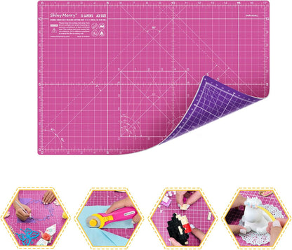 Self Healing Cutting Mat A3 12"x 18" Double Sided Pink Mat