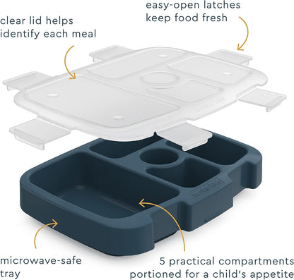 Bentgo® Kids Prints Tray with Transparent Cover - Reusable, BPA-Free, 5-Compartment Meal Prep Container with Built-In Portion Control for Healthy Meals At Home & On the Go (Mermaids in the Sea)