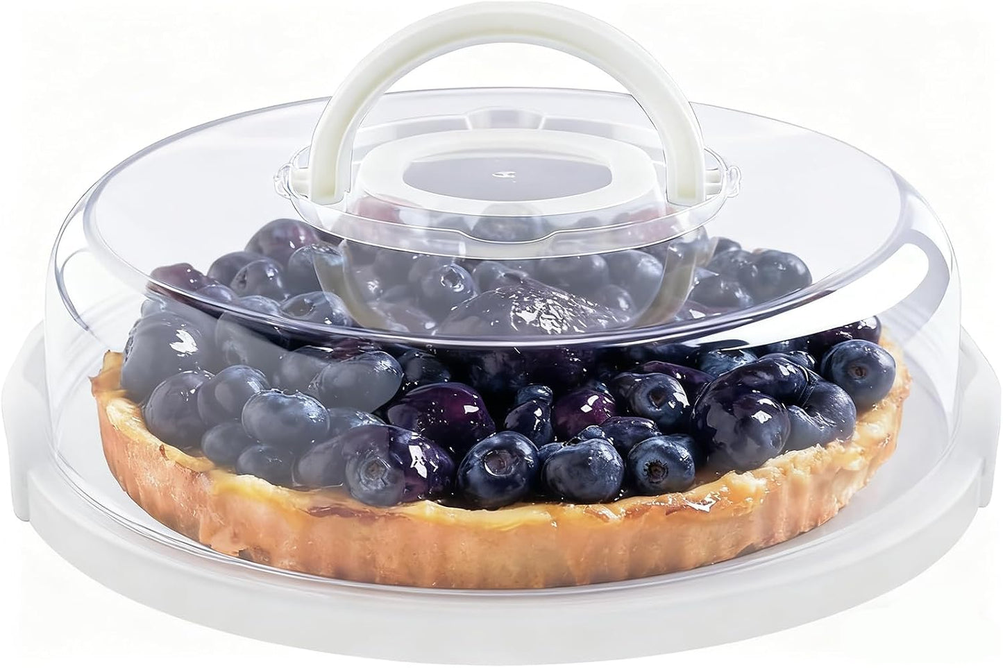 12inch Portable Pie Carrier with Lid and Cupcake Muffin Tart Cookie Keeper Food, for Wedding Party Baby Shower Party Christmas (Green)