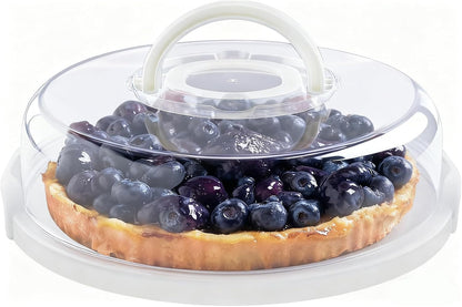 12inch Portable Pie Carrier with Lid and Cupcake Muffin Tart Cookie Keeper Food, for Wedding Party Baby Shower Party Christmas (Green)