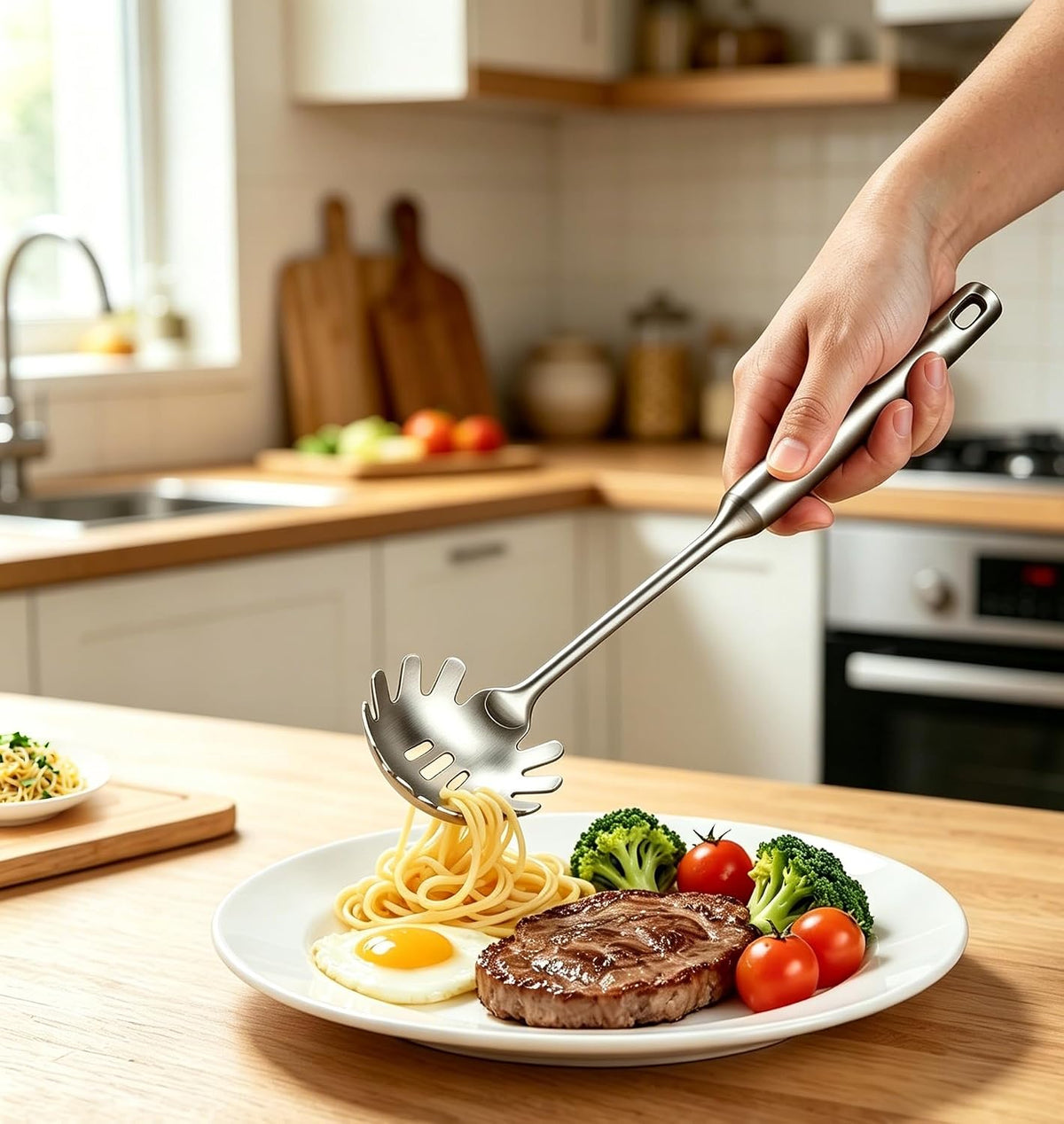 304 Stainless Steel Soup Ladle, Large Ladle with Long Hollow Handle, for Cooking, Stirring, Soup, Sauce, Dishwasher Safe (1, Soup Ladle)